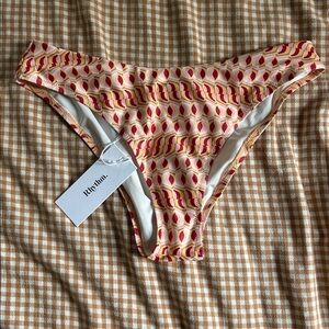 Rhythm Retro Wave Bikini Bottom in Red and Pink